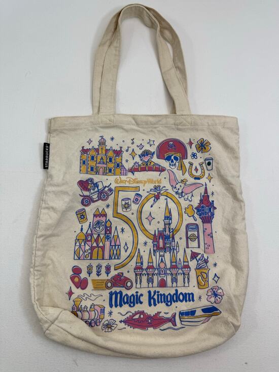 Starbucks x Disney Magic Kingdom 50th Anniversary Canvas Tote Bag main image 6